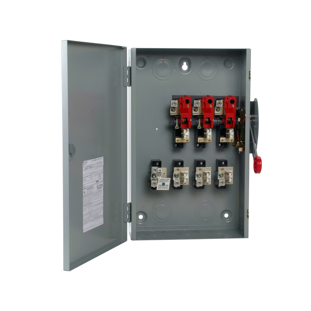 Cutler-Hammer DG324NGK General Duty Safety Switch 200A 240V Three-pole Fusible with Neutral NEMA 1 Painted Steel