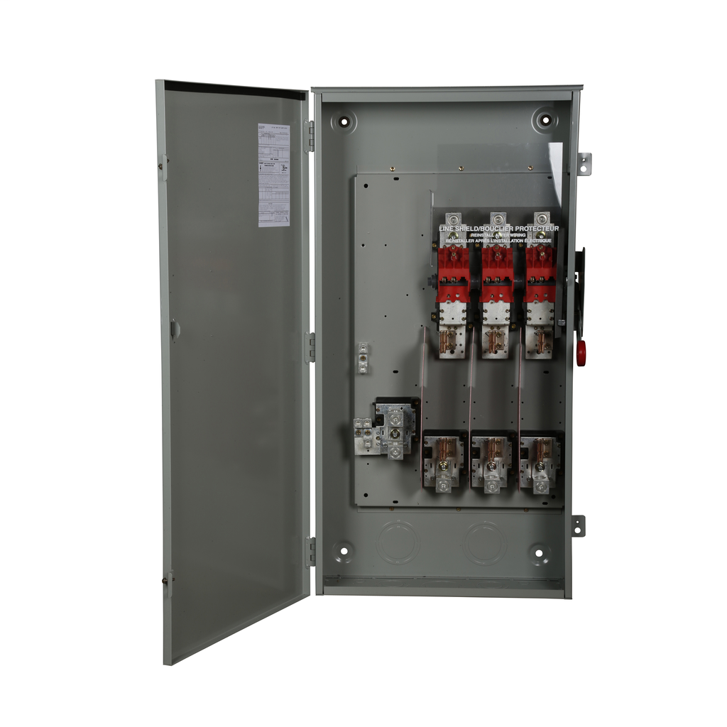 Cutler-Hammer DH365NRK Heavy Duty Fusible Safety Switch 400A 3-Pole 600V Class H Fusible with Neutral NEMA 3R Painted Galvanized Steel