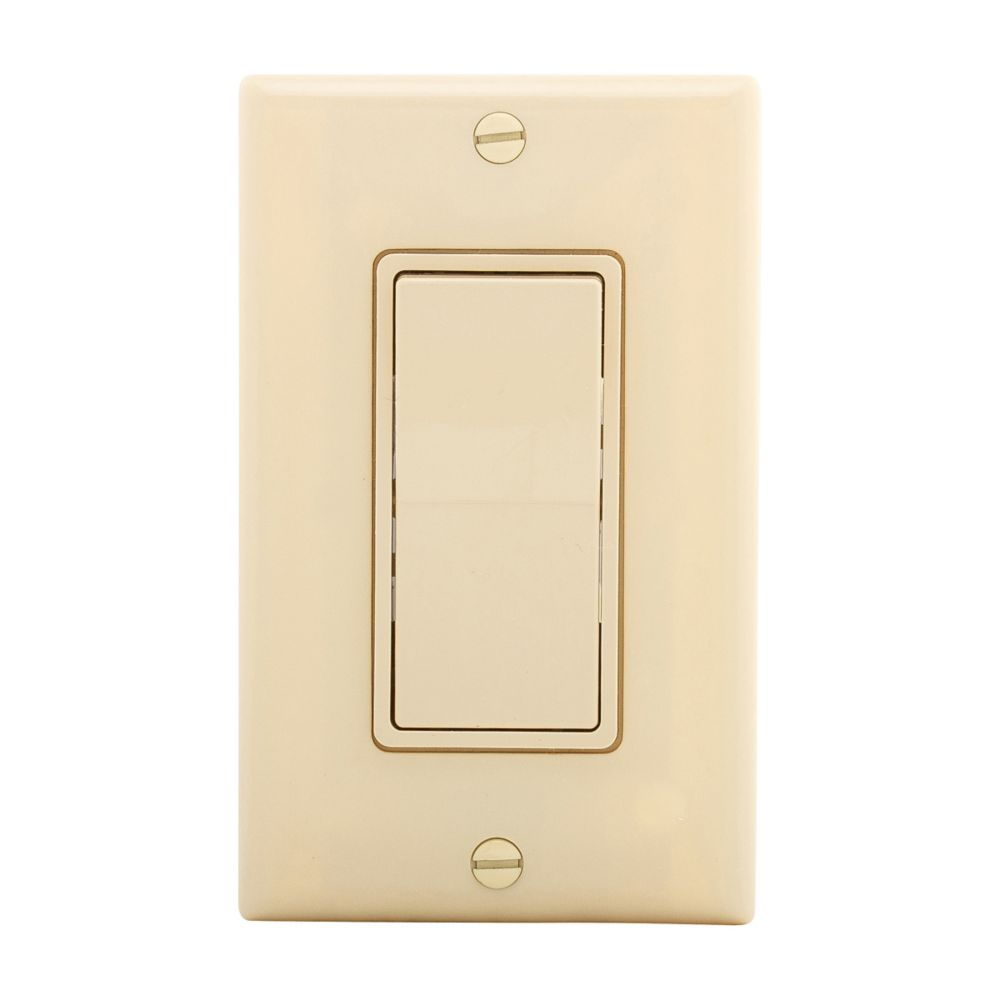 Cooper Wiring Devices 7501V Decorator Switch 15A Single-pole 120/277V Flush Mount Ivory Thermoplastic