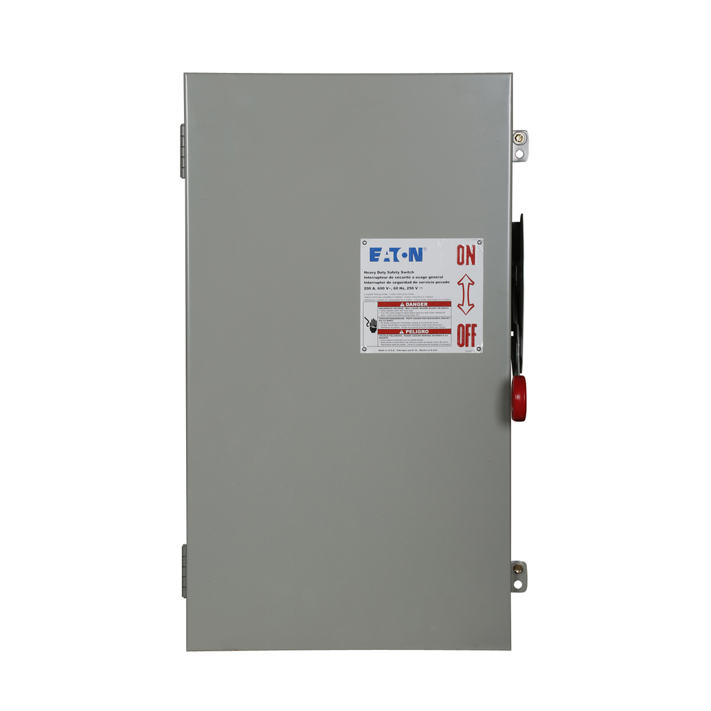 Cutler-Hammer DH364FGK Heavy Duty Fusible Safety Switch 200A 600V Three-Pole Class H NEMA 1 Painted Steel