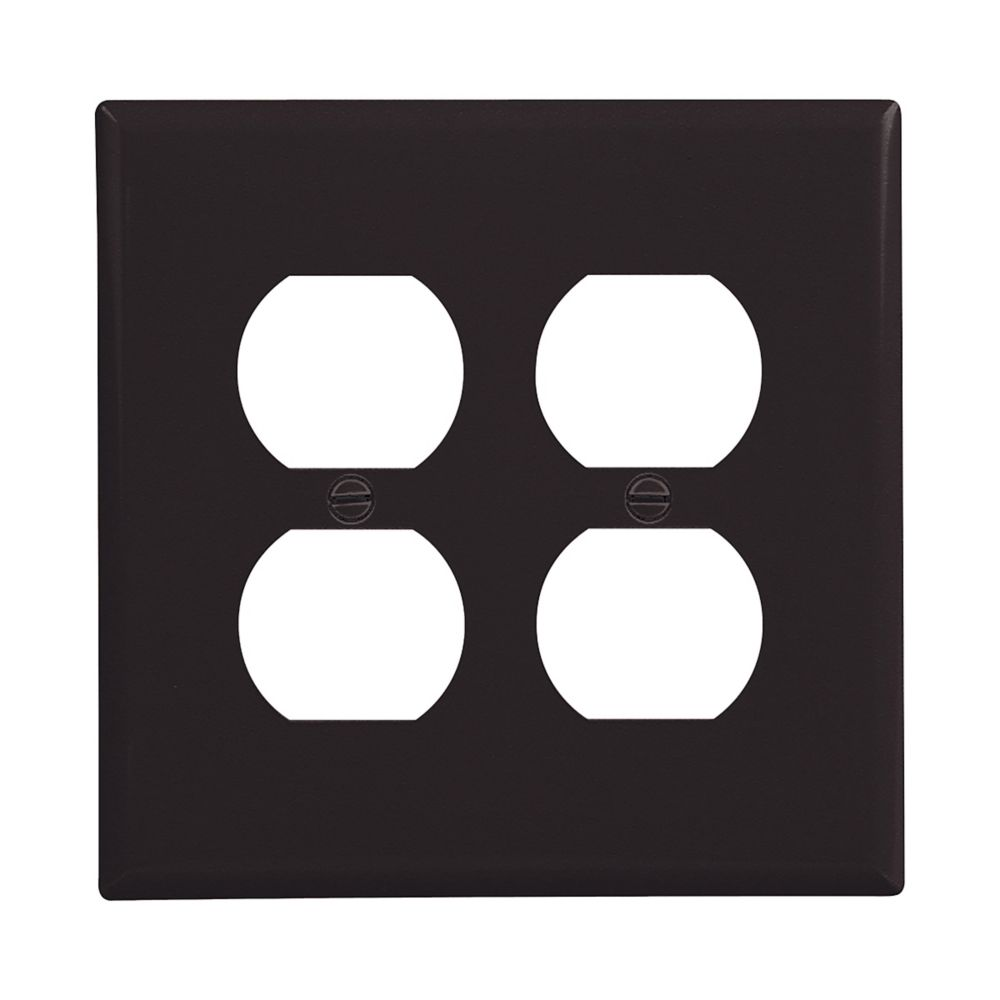 Cooper Wiring Devices PJ82BK Wallplate Mid-size Two-gang Polycarbonate Black