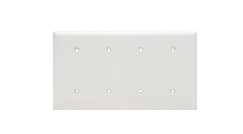 Pass & Seymour SP44W Wall Plate 4-Gang Thermoset Plastic White Matte Strap Mounted