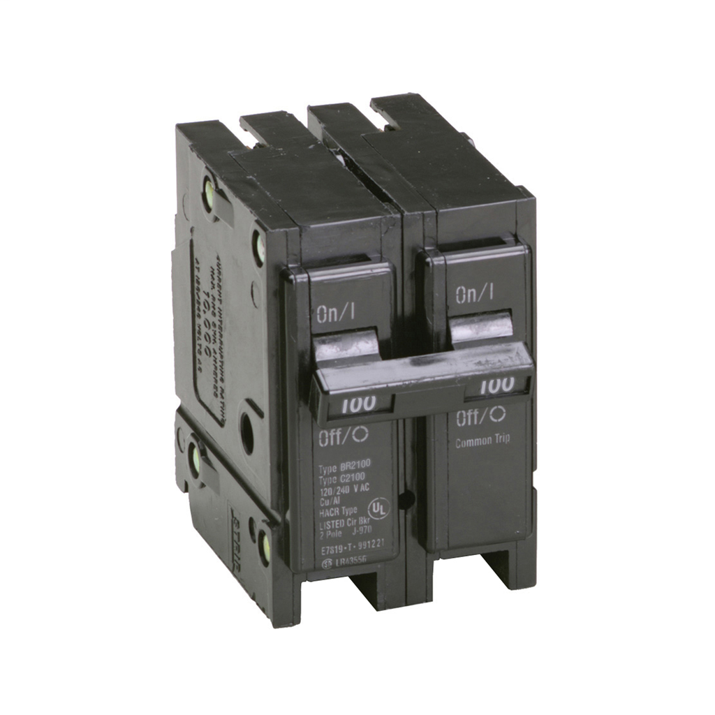 Cutler-Hammer BR2100 Type BR 1-Inch Plug-On Circuit Breaker 100A Two-pole 120/240V 10 kAIC