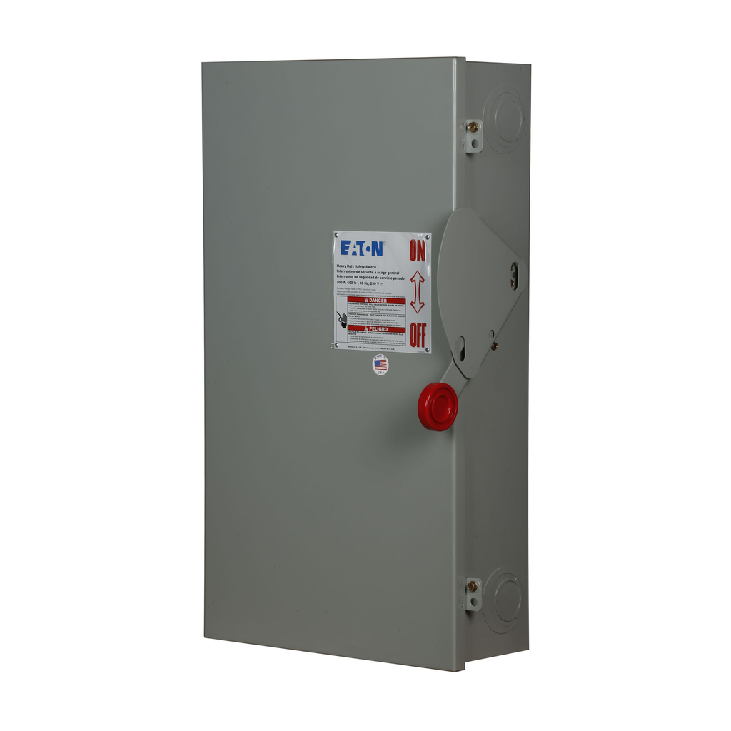 Cutler-Hammer DH364NGK Heavy Duty Fusible Safety Switch 600V 200A Three-pole Fusible with neutral NEMA 1 Painted steel