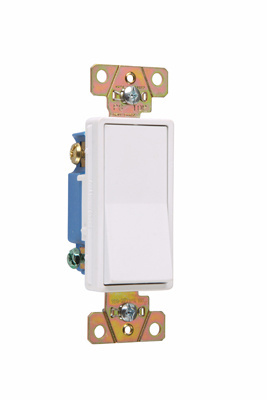 Pass & Seymour 2603W Decorator Switch 15A 277VAC Double Pole Thermoplastic White