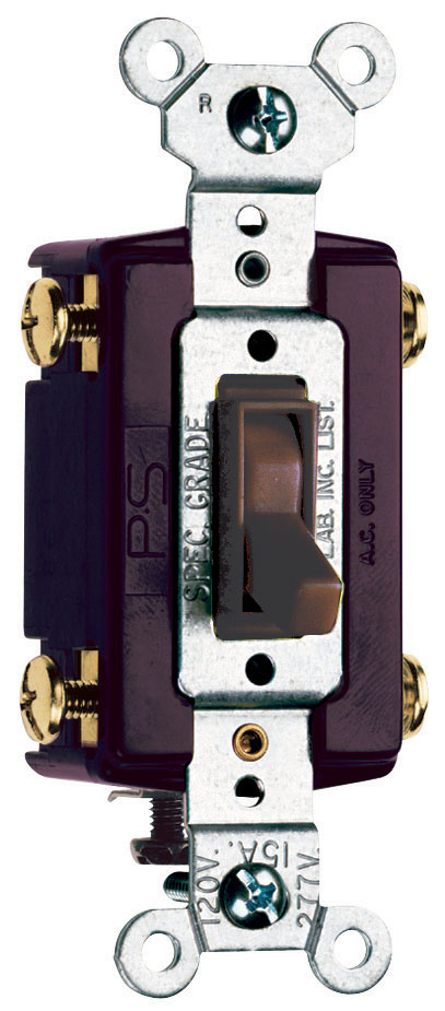 Pass & Seymour 664G Toggle Switch 15A 120V 4-Way Push Wire Brown Thermoplastic