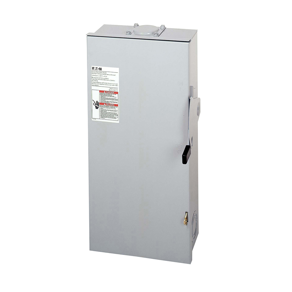 Cutler-Hammer DG223NRB General Duty Safety Switch 100A 240V Fusible Three-Wire NEMA 3R Painted Galvanized Steel