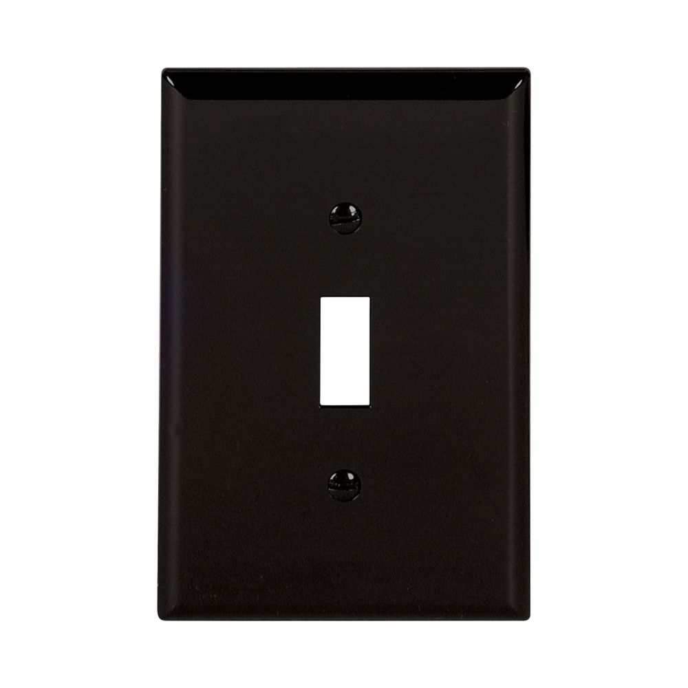 Cooper Wiring Devices PJ1BK Wallplate Mid-size Single-gang Toggle Switch Black Polycarbonate