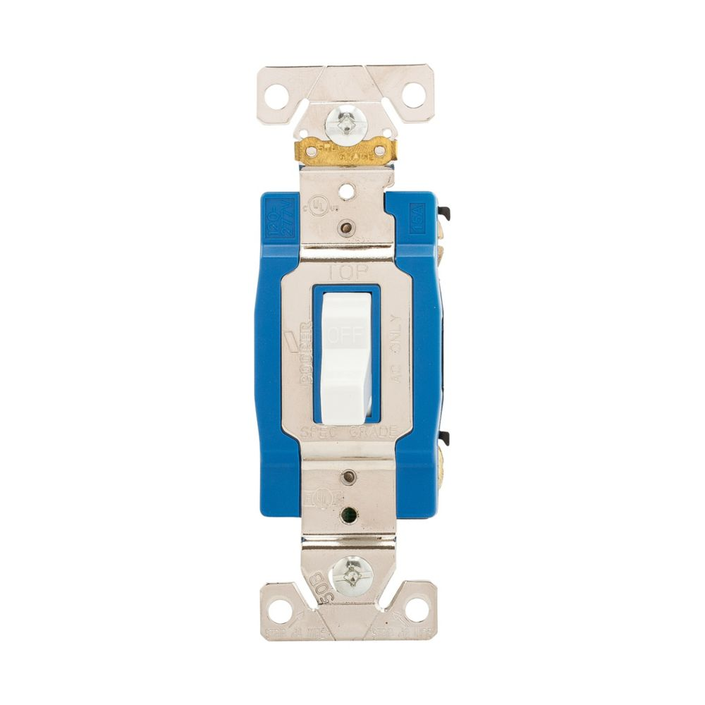 Cooper Wiring Devices AH1201W Toggle Switch 15A 120/277V Single-pole Screw Flush Mount Polycarbonate White