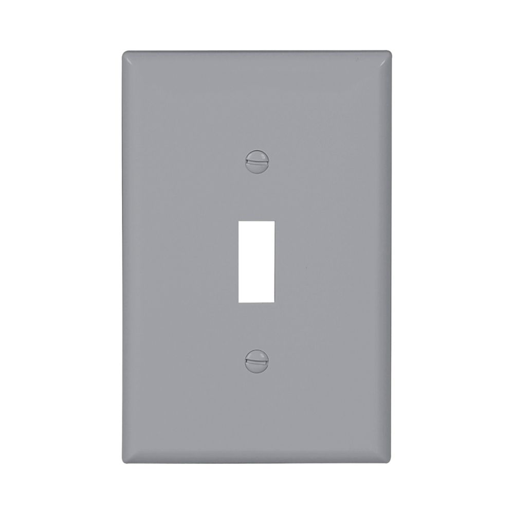 Cooper Wiring Devices PJ1GY Toggle Switch Wallplate Mid-size Single-gang Polycarbonate Gray
