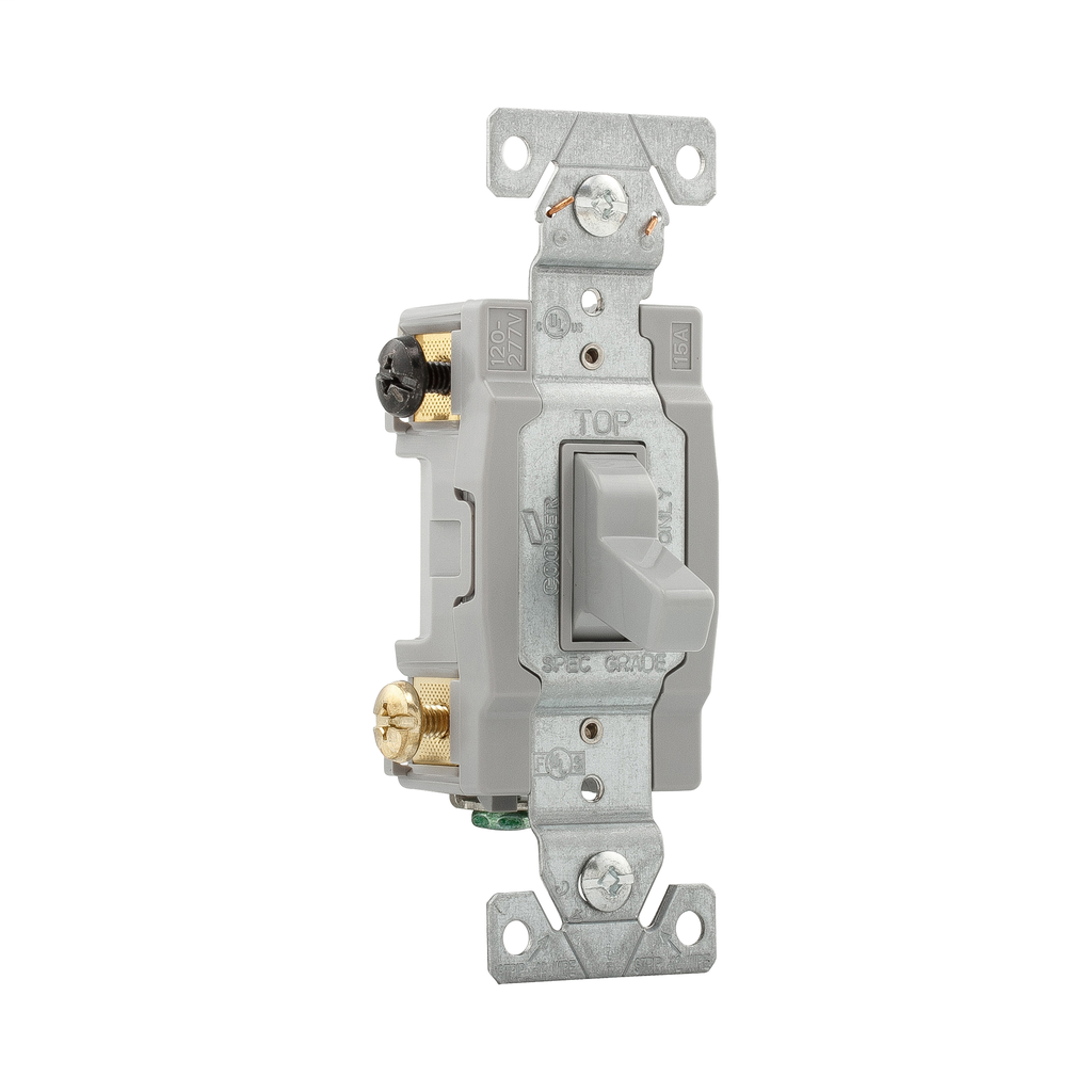 Cooper Wiring Devices CS415GY-BU Four-way Toggle Switch 120/277V #14-10 AWG Copper alloy Gray