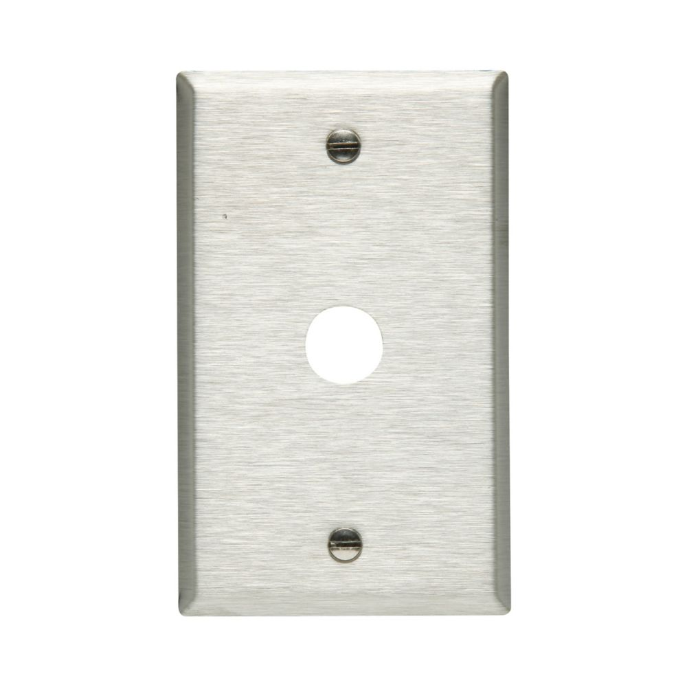 Cooper Wiring Devices 93591-BOX Wallplate Single-gang Standard receptacle 0.375 in hole Stainless steel