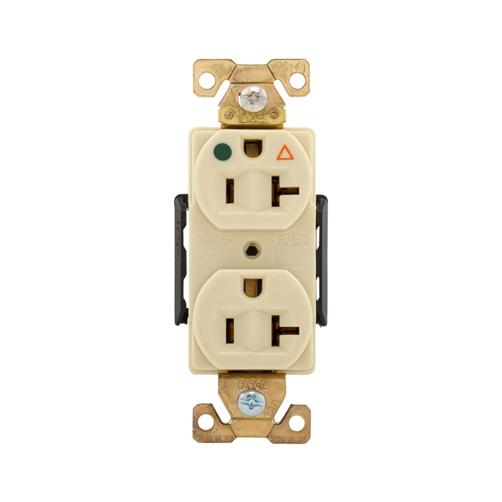 Cooper Wiring Devices IG8300V Duplex Receptacle 20A 125V NEMA 5-20R Isolated Ground Ivory Glass-filled Nylon