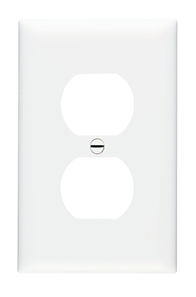 Pass & Seymour TPJ8W Nylon Wall Plate 1-Gang Trademaster Jumbo Duplex Receptacle White Matte