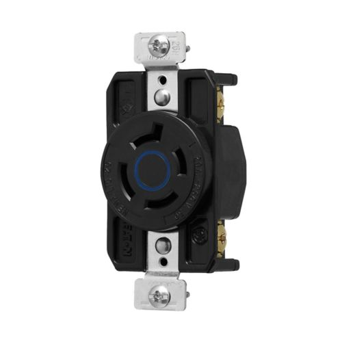 Cooper Wiring Devices AHCL1520R Locking Receptacle NEMA L15-20 3-Pole 20A 250V Ultra Grip Glass Filled Nylon Blue