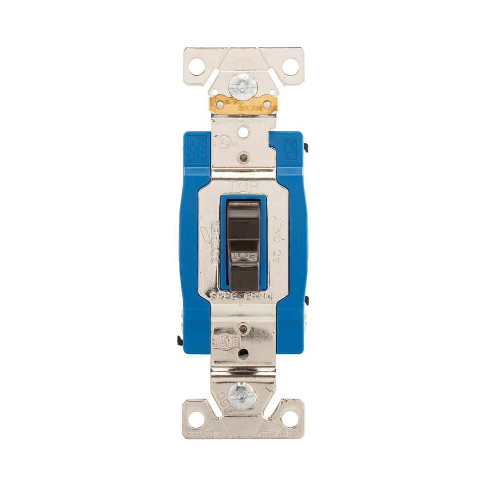 Cooper Wiring Devices AH1203B Toggle Switch Three-way 15A 120/277V Brown Polycarbonate