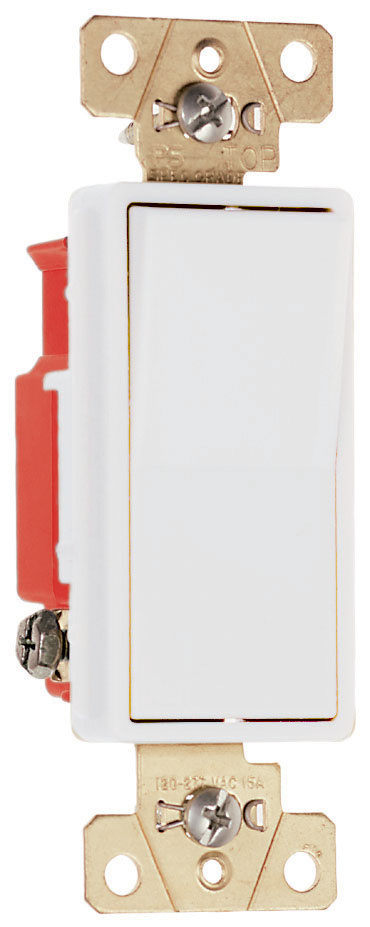 Pass & Seymour 2623W Paddle Switch 20A 120/277V 3-Way Decorator Matte White Thermoplastic