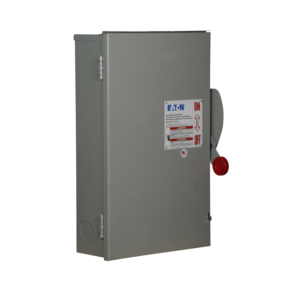 Cutler-Hammer DG224NRK General Duty Safety Switch 200A 240V Two-pole Fusible with Neutral NEMA 3R Painted Galvanized Steel