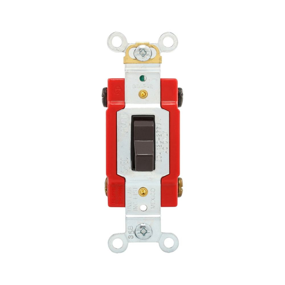 Cooper Wiring Devices AH1222B Toggle Switch Dual-pole 20A 120/277V Flush Polycarbonate Brown