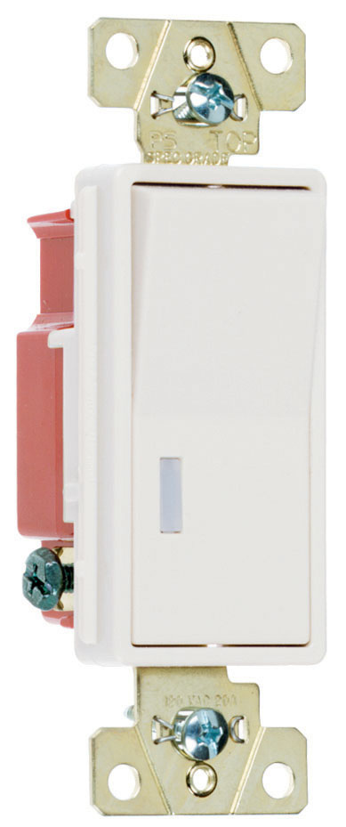 Pass & Seymour 2629W Paddle Switch 20A 120VAC Single Pole White Thermoplastic Matte