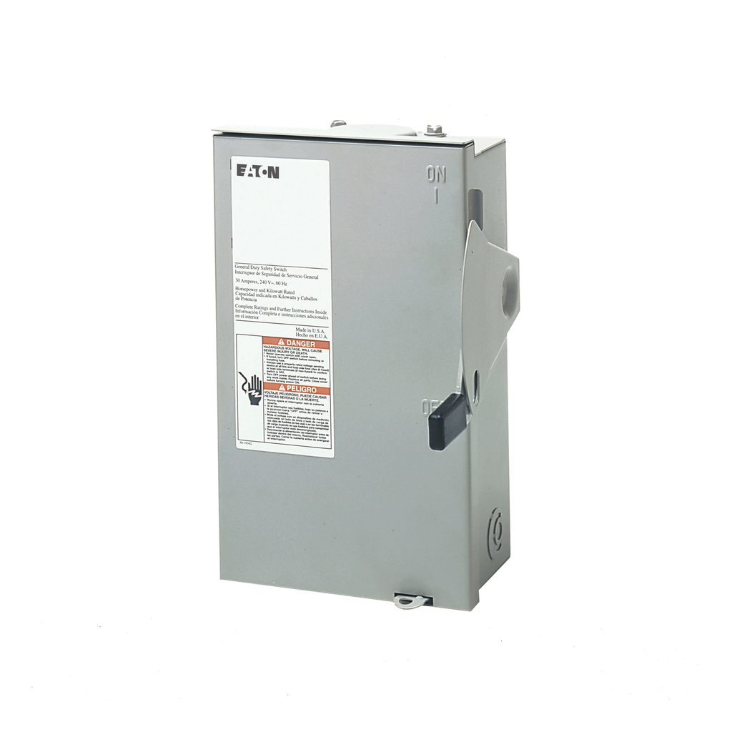 Cutler-Hammer DG321NRB General Duty Safety Switch 240V 30A Three-Pole Fusible with Neutral NEMA 3R Painted Galvanized Steel