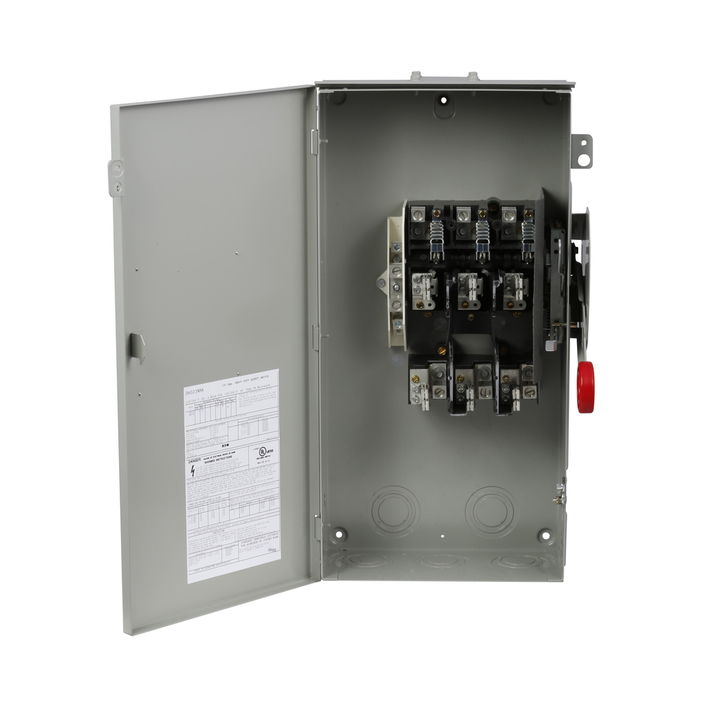 Cutler-Hammer DH363FRK Heavy Duty Fusible Safety Switch 100A 600V Three-pole NEMA 3R Painted Galvanized Steel
