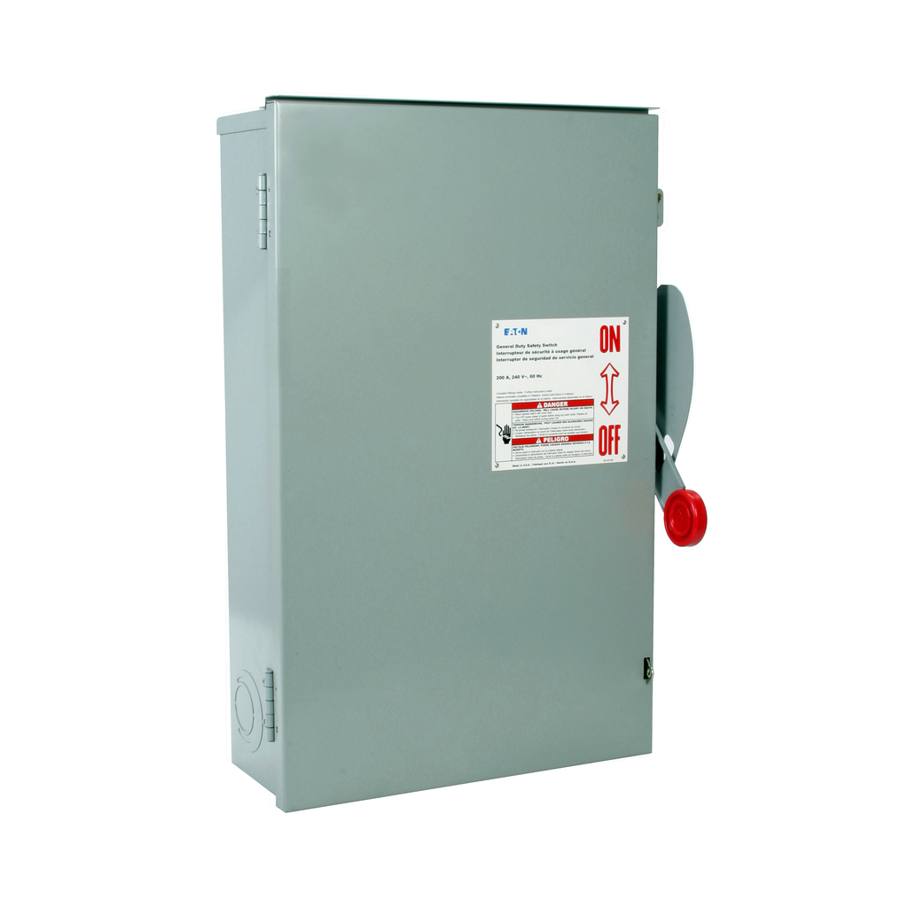 Cutler-Hammer DG324NRK General Duty Safety Switch 240V 200A 3-Pole 4-Wire NEMA 3R Painted Galvanized Steel