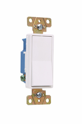 Pass & Seymour 2601W Decorator Switch 15A 120/277VAC Single Pole Thermoplastic White