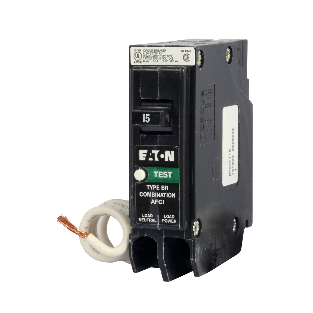 Cutler-Hammer BRCAF115 Combination AFCI Circuit Breaker 15A 120V Single-pole BR Loadcenters Standard Pigtail
