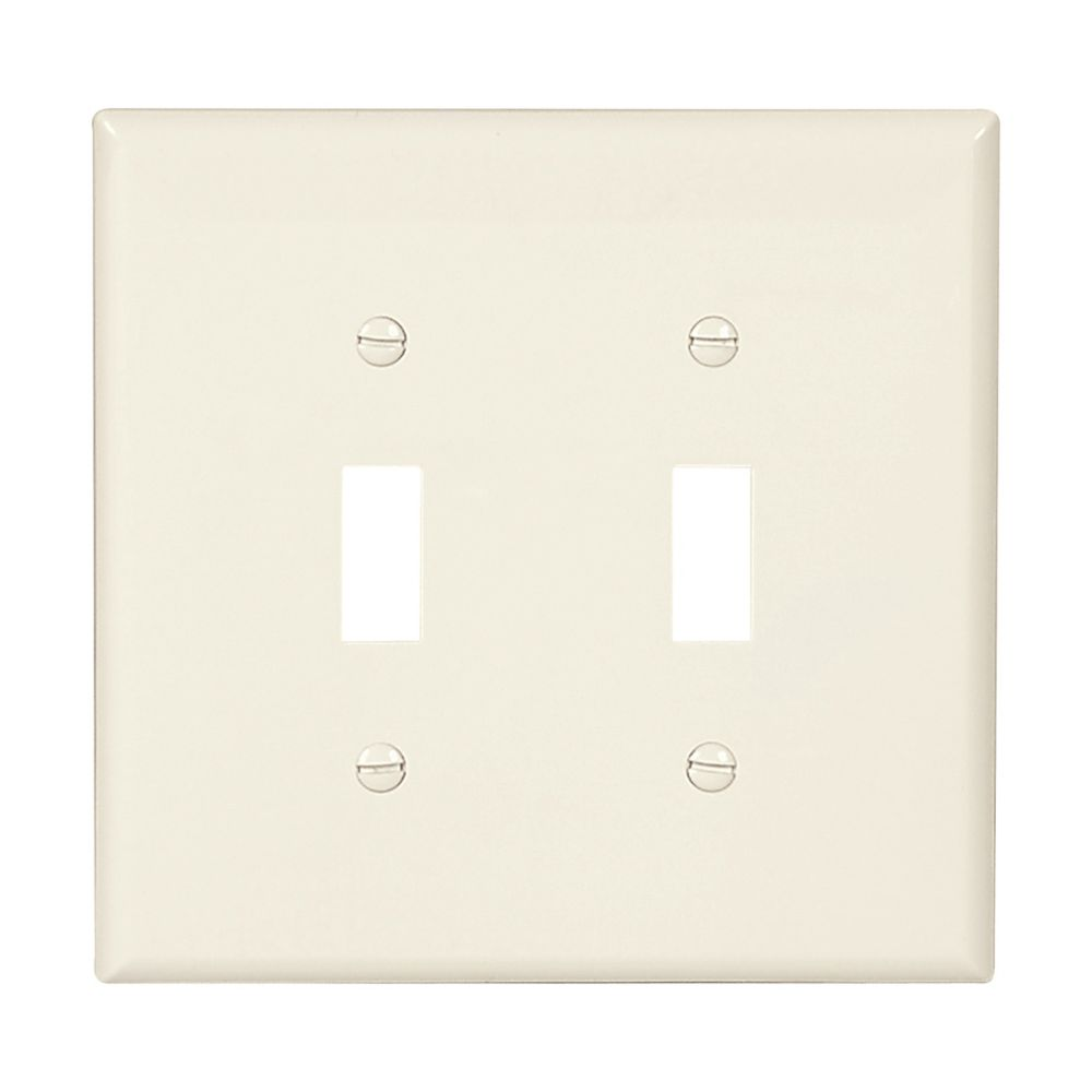 Cooper Wiring Devices PJ2LA Wallplate Mid-size Two-gang Toggle switch Almond Polycarbonate