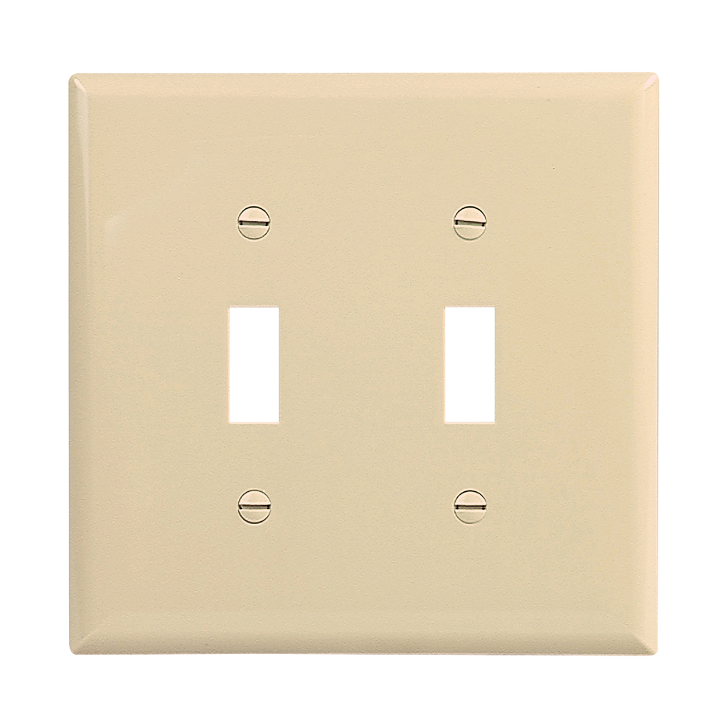 Cooper Wiring Devices PJ2V Toggle Switch Wallplate Two-gang Mid-size Polycarbonate Ivory