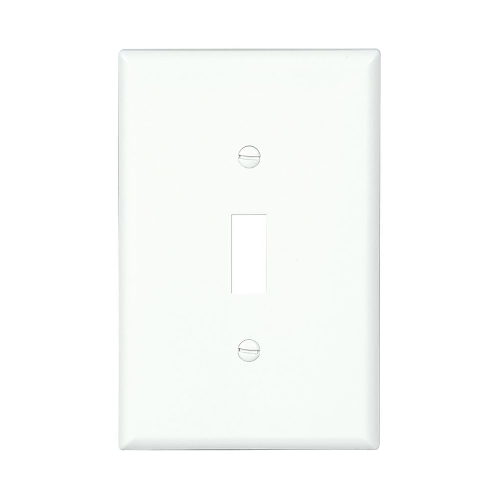 Cooper Wiring Devices PJ1W Toggle Switch Wallplate Mid-size Single-gang White Polycarbonate