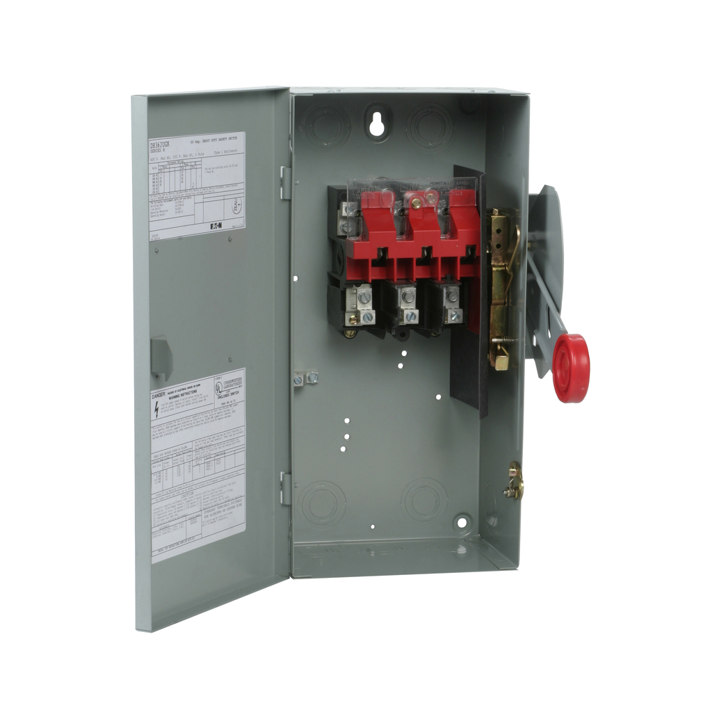 Cutler-Hammer DH362UGK Safety Switch 60A 600V Three-Pole Single-Throw Painted Steel
