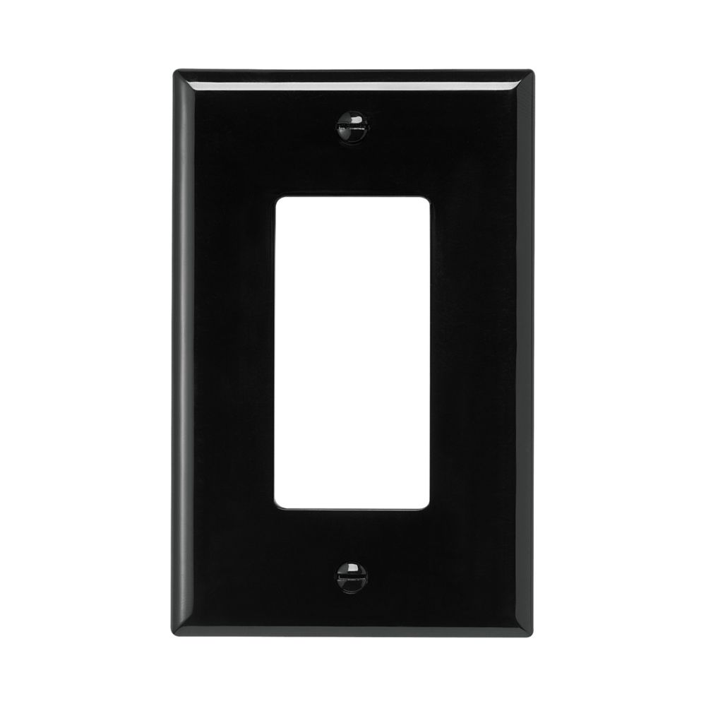 Cooper Wiring Devices PJ26BK Wallplate Mid-size Single-gang Decorator Black Polycarbonate