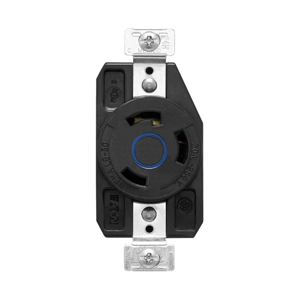 Cooper Wiring Devices AHCL630R Locking Receptacle 30A NEMA L6-30 250V Glass-Filled Nylon Blue Black