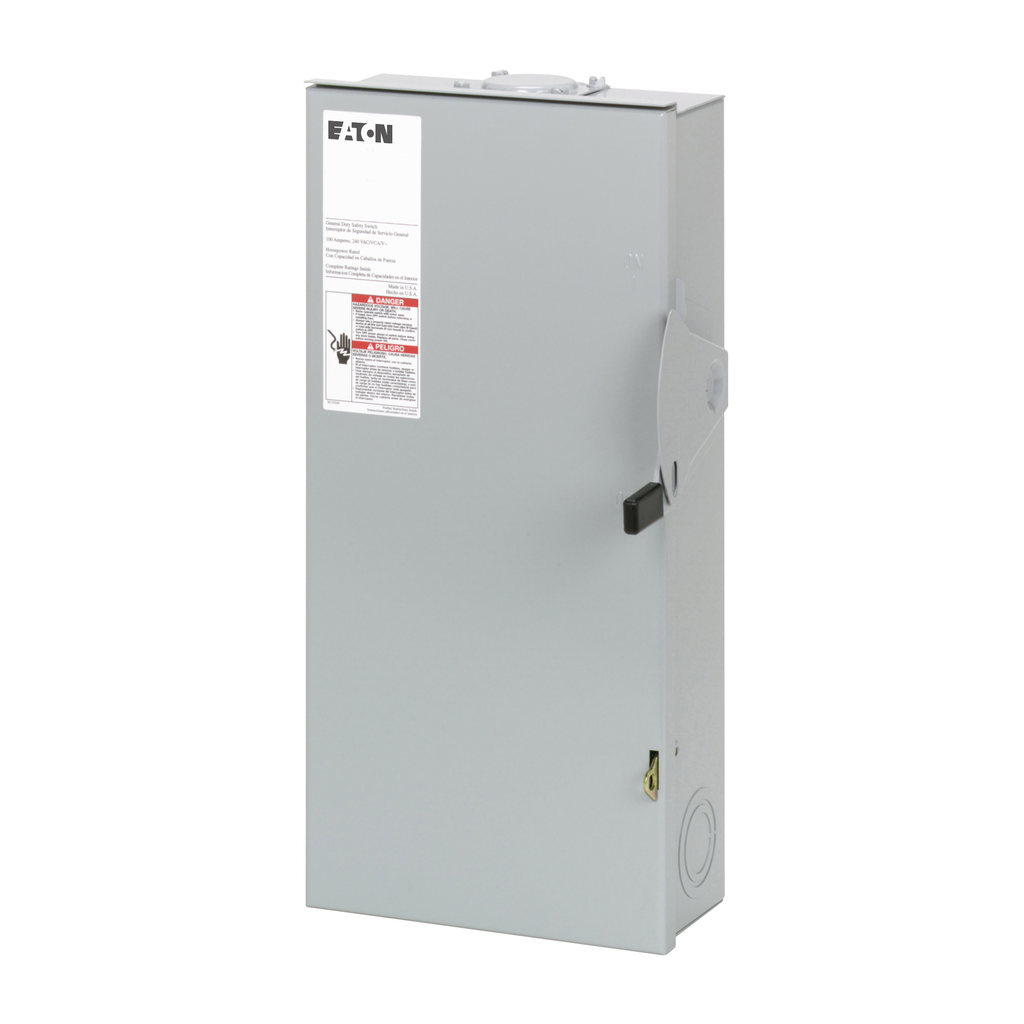 Cutler-Hammer DG323NRB General Duty Cartridge Fused Safety Switch 100A 240V 3-Pole Four-Wire NEMA 3R Painted Galvanized Steel
