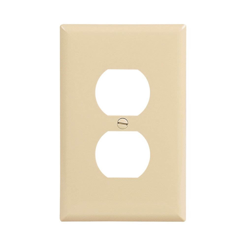 Cooper Wiring Devices PJ8V Wallplate Single-gang Power Outlet Mid-size Ivory Polycarbonate