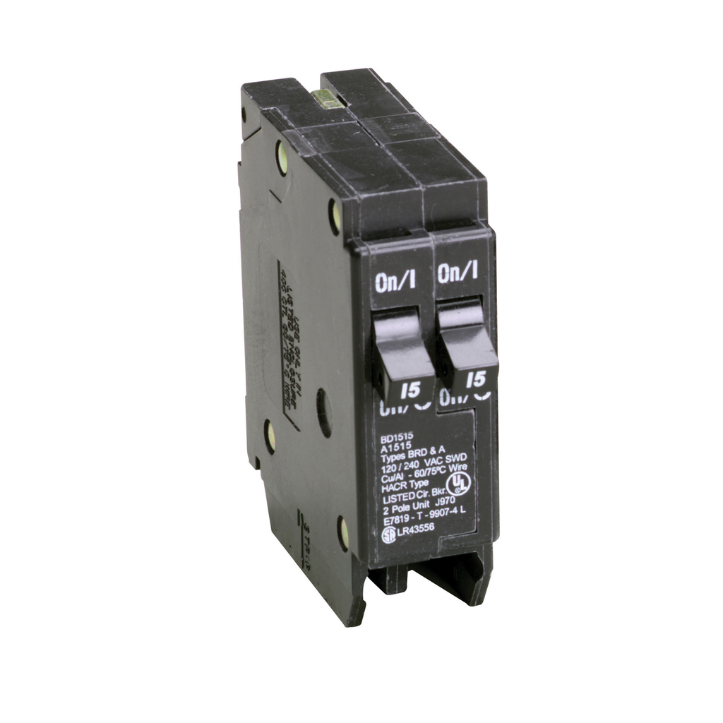 Cutler-Hammer BD1515 Single-Pole BD Duplex 15A 120V 10 kAIC Plug-on Rejection Tab