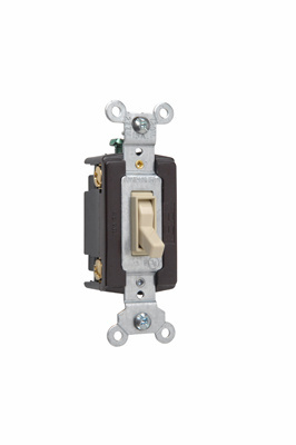 Pass & Seymour 664IG Toggle Switch 4-Way 15A 120V Side Wire Ivory Thermoplastic Satin