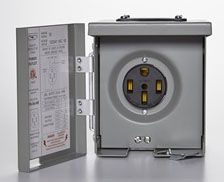 Connecticut Electric CESMPS54HR RV Power Outlet 50 Amp NEMA 14-50 Steel Powder Coated
