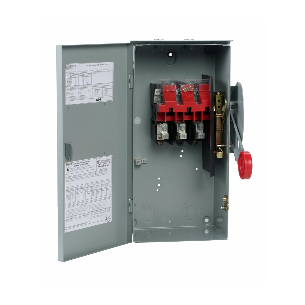 Cutler-Hammer DH362URK Safety Switch 60A 600V Three-pole NEMA 3R Painted Galvanized Steel