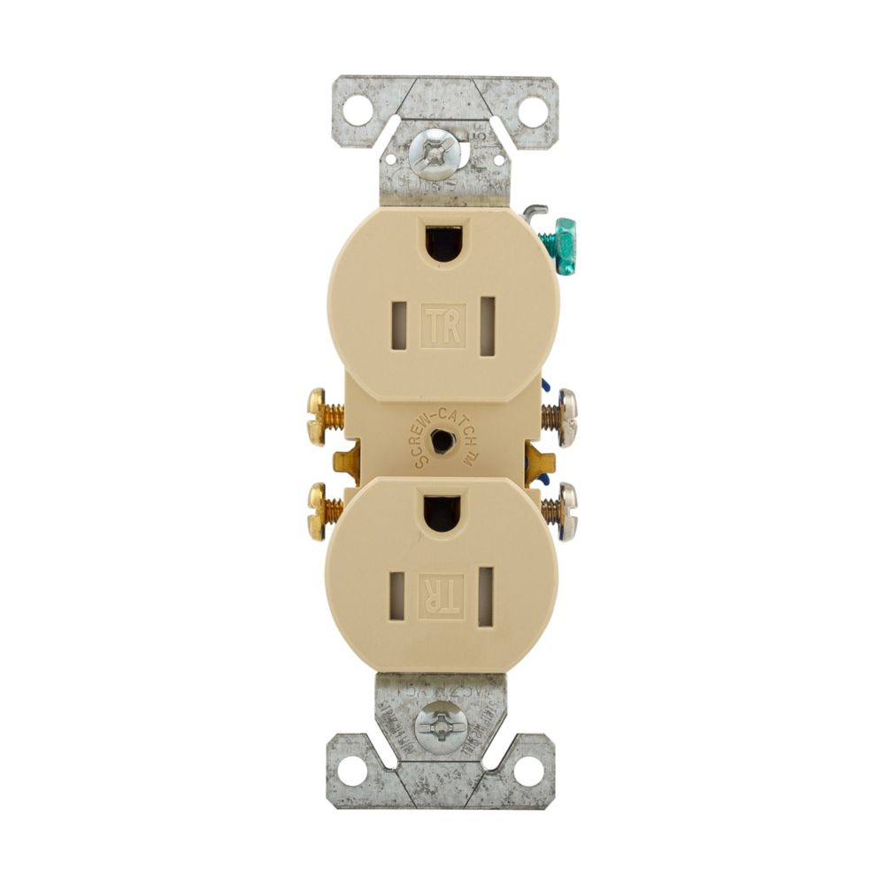 Cooper Wiring Devices TR270V Duplex Receptacle 15A 125V 5-15R Two-pole Three-wire Ivory Thermoplastic