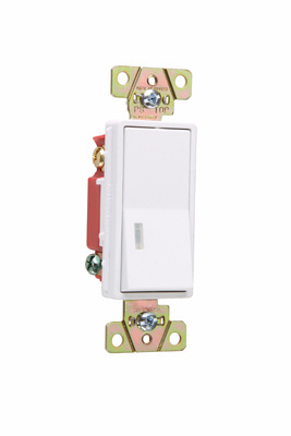 Pass & Seymour 2626W Paddle Switch 20A 120VAC 3-Way Thermoplastic White Matte
