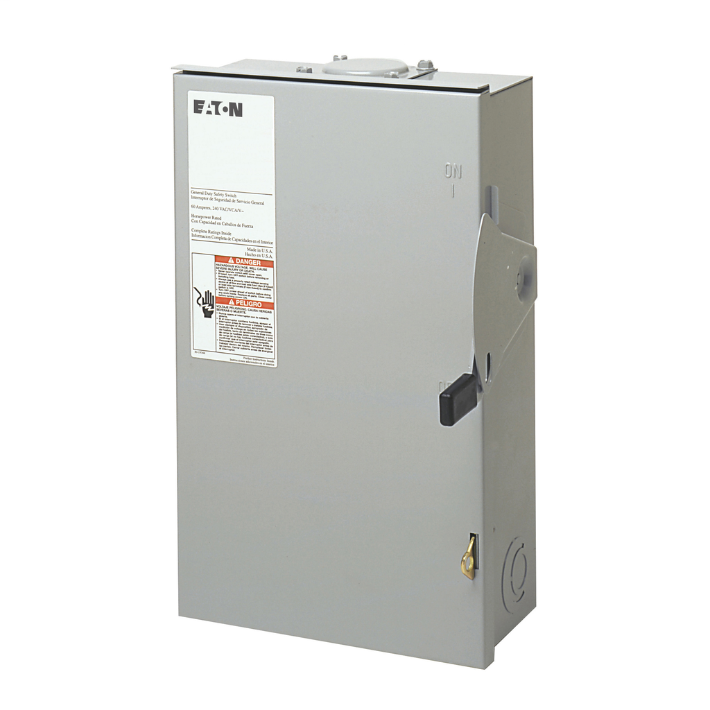 Cutler-Hammer DG322NRB General Duty Safety Switch 240V 60A Three-Pole Fusible with Neutral NEMA 3R Painted Galvanized Steel