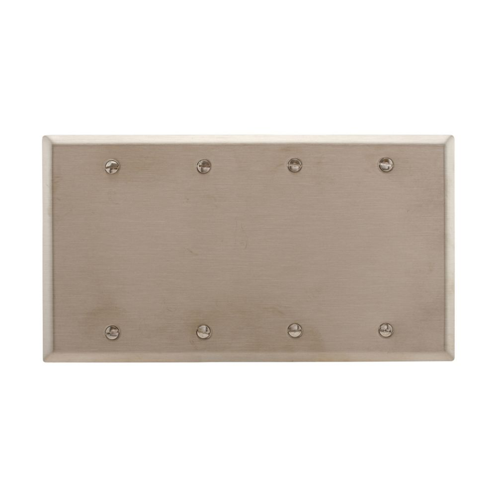 Cooper Wiring Devices 93154-BOX Blank Wallplate Four-gang Stainless steel