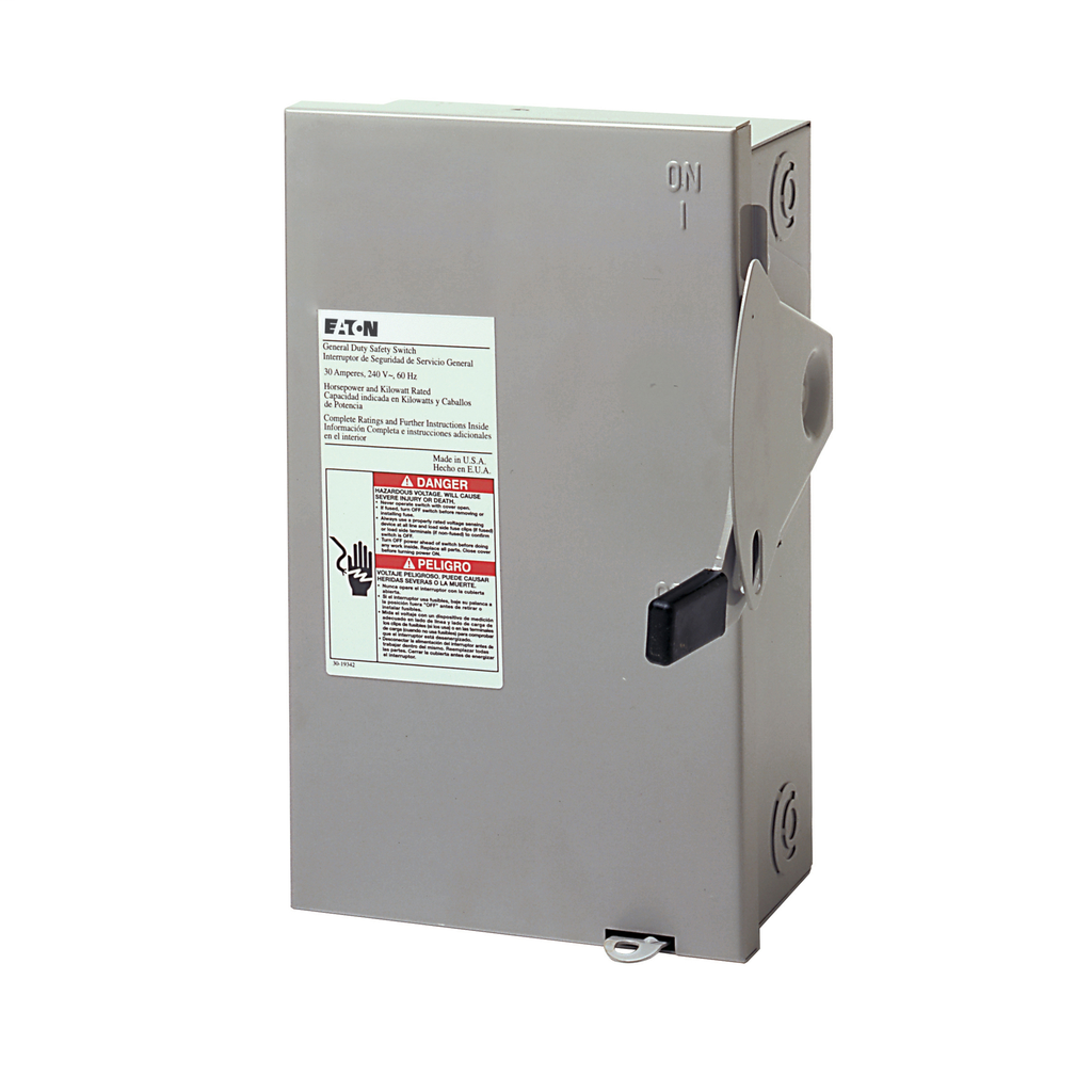 Cutler-Hammer DG321NGB General Duty Cartridge Fused Safety Switch 3-Pole 30A 240V Fusible with Neutral NEMA 1 Painted Steel