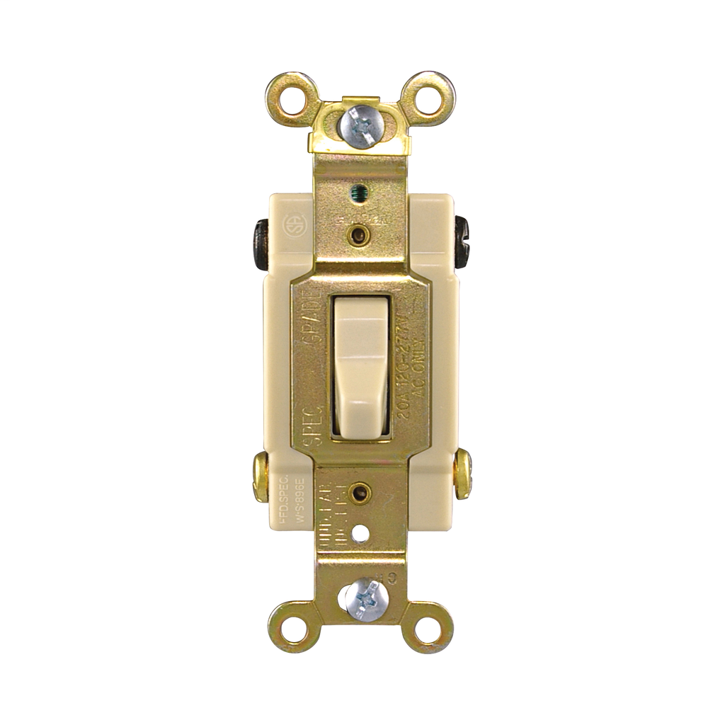 Cooper Wiring Devices CS420V-BU Toggle Switch Four-way 120/277V Ivory Copper Alloy