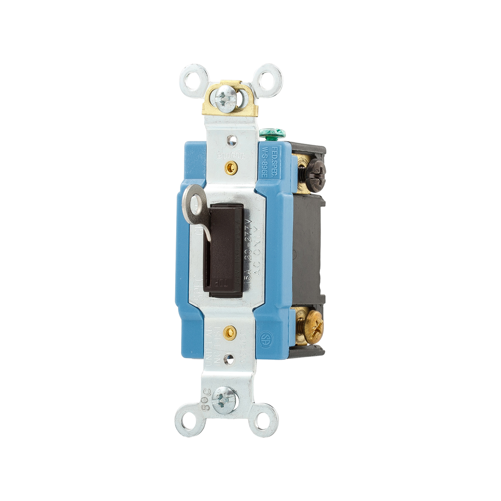 Cooper Wiring Devices AH1201L Locking Single-pole Switch 15A 120/277V Key Actuator Brown Urea