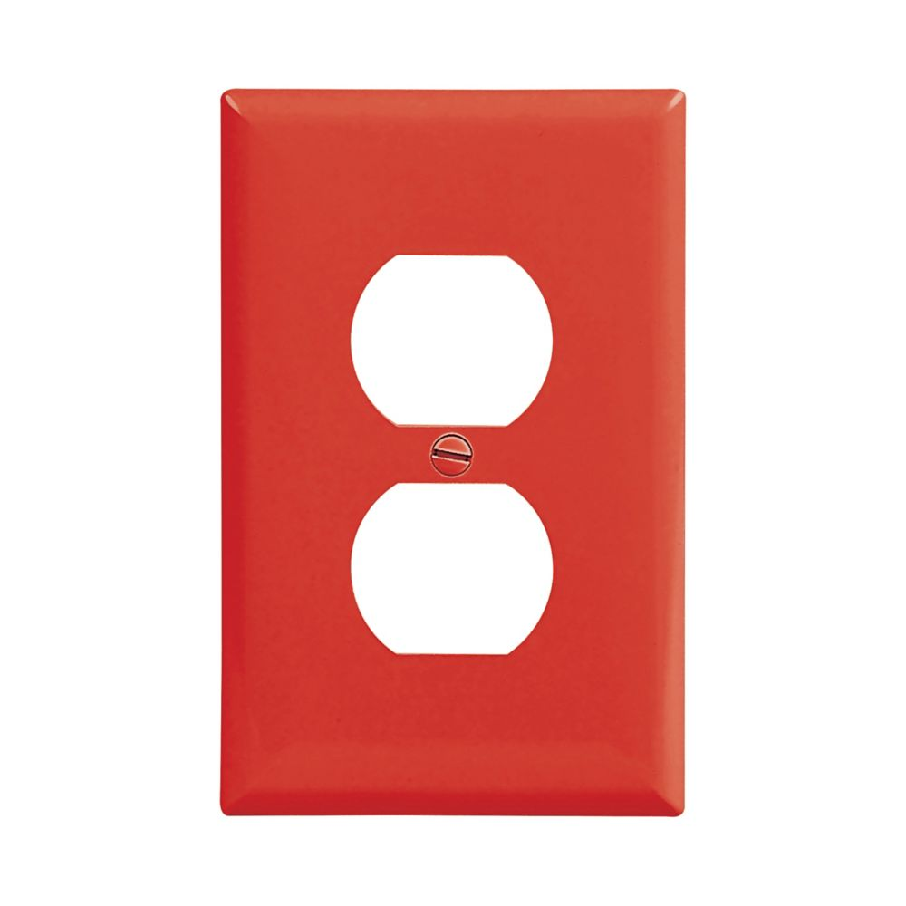 Cooper Wiring Devices PJ8RD Wallplate Mid-size Single-gang Power Outlet Red Polycarbonate