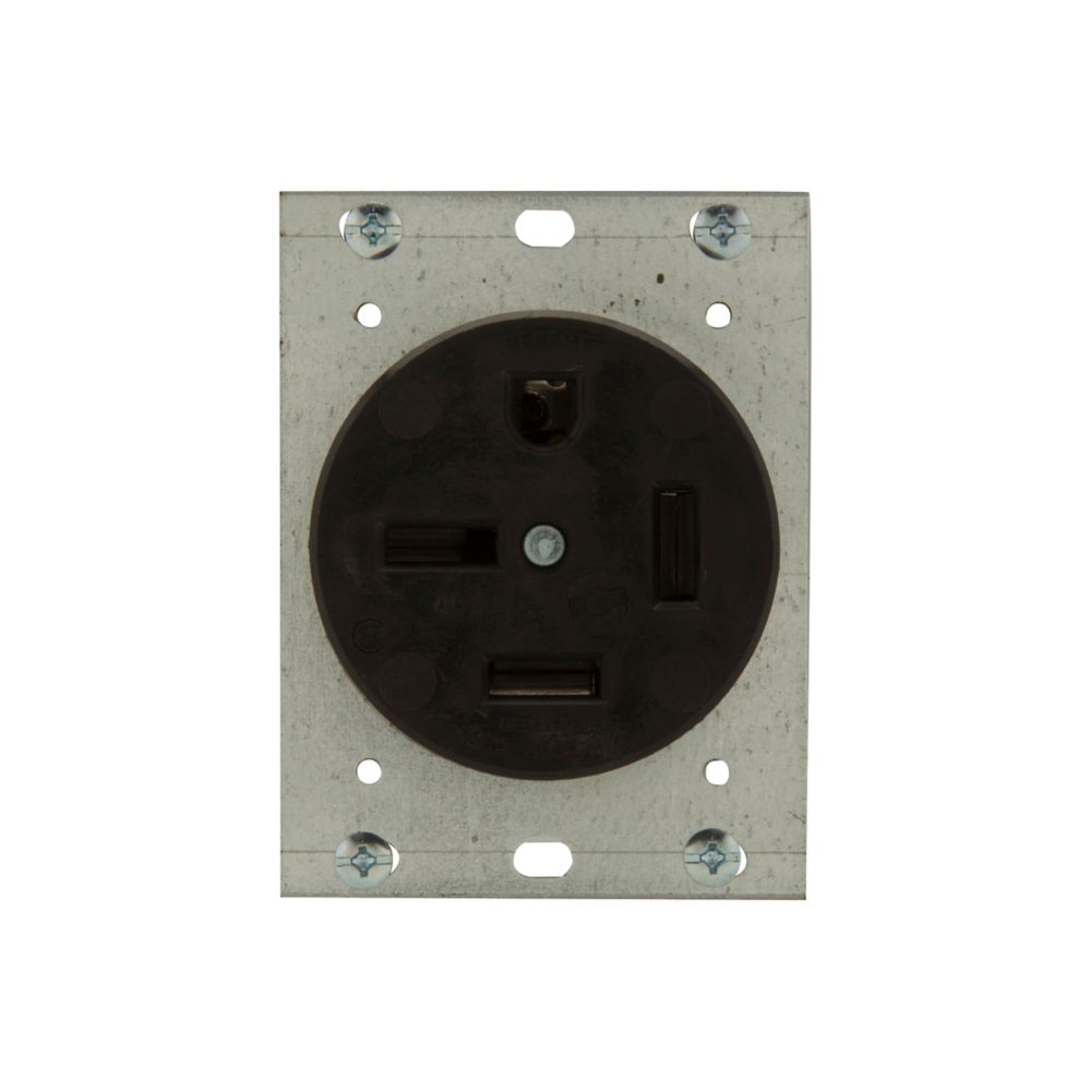 Cooper Wiring Devices 8450N Receptacle 50A 250V Three-pole Four-wire Nema 15-50R Black Glass-filled nylon